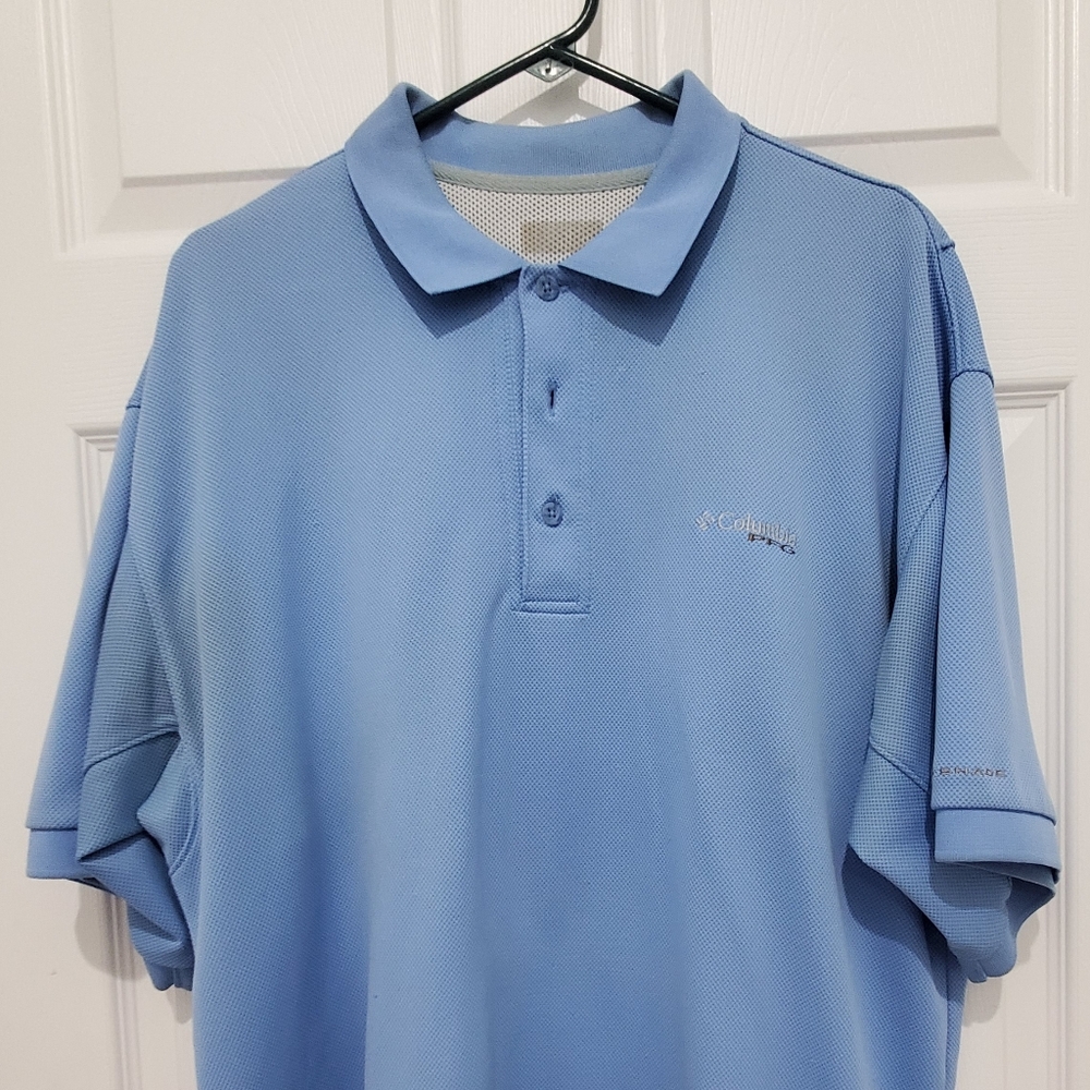 Columbia Men's Light Blue Polo Shirt Omni-Shade